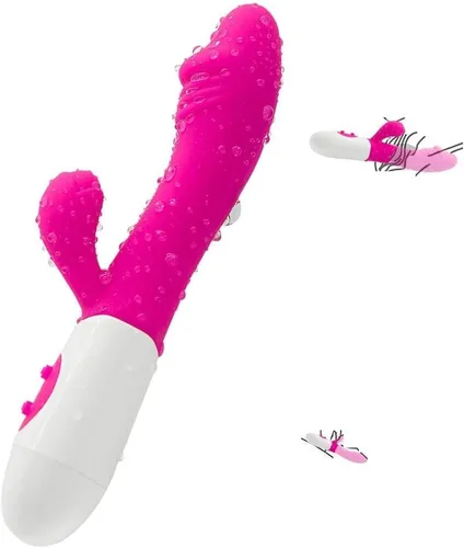 Miniatura 3 de Vibrador de conejo para mujer, estimulación del clítoris con 7 potentes vibraciones, recargable 3 en 1, consolador estimulante anal de clítoris
