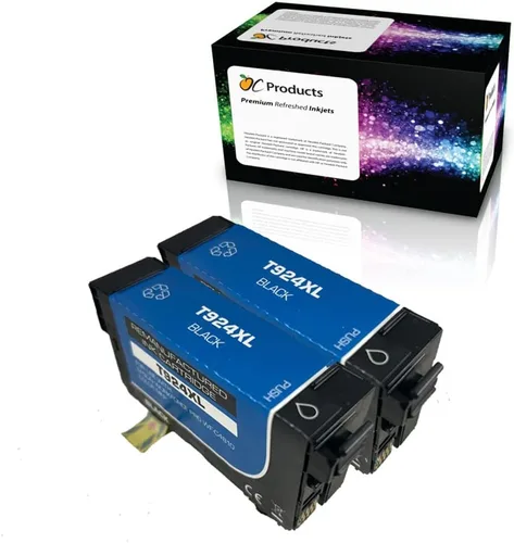 OCProducts - Cartucho de tinta remanufacturado, 2 unidades para Epson 924XL para Workforce Pro WF-C4310 WF-C4810 (2 negro)