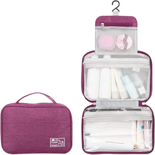 Estuche de transporte de maquillaje para adolescentes, bolsa de aseo de viaje, bolsa de cosméticos de maquillaje, bolsa grande para colgar artículos