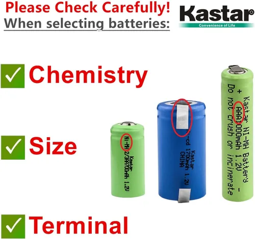 Miniatura 3 de Kastar Paquete de 1 batería Ni-MH de 1.2 V 2200 mAh compatible con Braun 7540 7570 7630 7680 7690 7765 7785 7795 Micron Vario 3 XP 5615 Dantona
