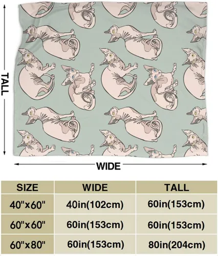 Miniatura 4 de Hairless Naked Cats Sphynx - Manta de forro polar, súper suave y cálida, manta térmica de felpa para cama, sofá y sala de estar