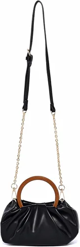 Miniatura 3 de Bolso de embrague de noche y bolsa de masa dorsal de nube pequeños bolsos de moda con asa de madera