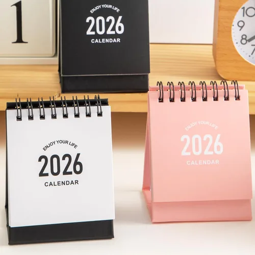 Miniatura 7 de Mini calendario de escritorio 2026-2027, calendario de escritorio pequeño de enero de 2026 a junio de 2027, mini calendario diario, encuadernación