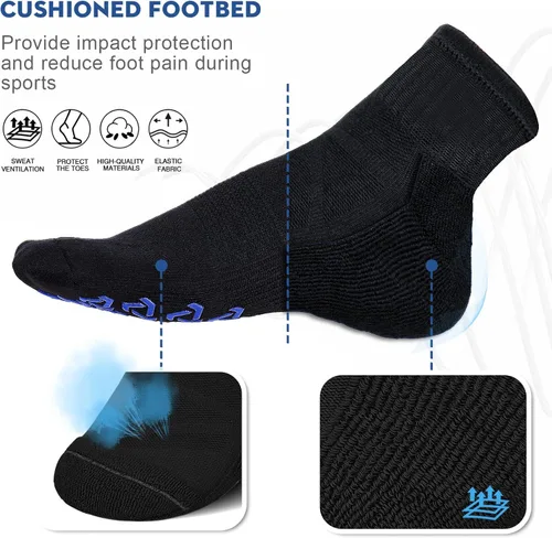 Miniatura 5 de Ozaiic Calcetines de agarre antideslizantes para yoga hogar entrenamiento barra pura pilates hospital calcetines de cojín ideales para hombres