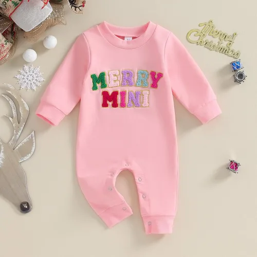 Miniatura 51 de FYBITBO Ropa de bebé niño niña Santa manga larga mono mameluco recién nacido primera Navidad traje de una pieza