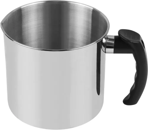 Olla para hacer velas, capacidad de 2 libras, olla de fusión de cera de doble caldera, boquilla de vertido antigoteo y mango resistente al calor,
