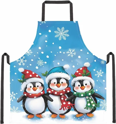 Miniatura 33 de Dreaweet Delantal de cocina unisex con cuello ajustable de Navidad