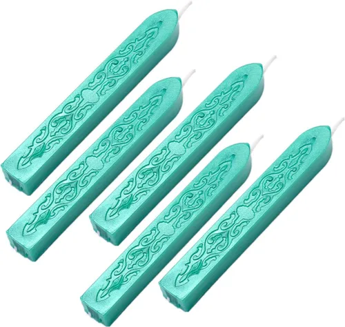 Miniatura 33 de Barras de Cera para Sellos, Yoption 5 Piezas Barras de Cera de Sellado de Manuscrito de Fuego Tótem con Mechas de Cordón para Sellado