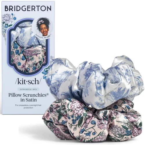 Miniatura 34 de Kitsch Coleteros de satén para mujer, sin arrugas, control de encrespamiento, más suave que la seda para todo tipo de cabello, accesorios elegantes