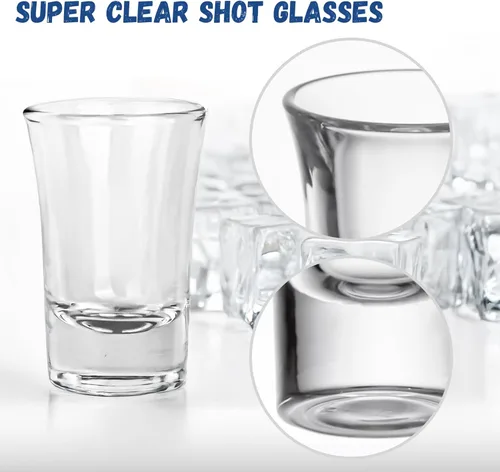 Miniatura 5 de A&A Wonders Juego de 8 vasos de chupito de 1.5 onzas con base pesada, juego de vasos de chupito con peso, para vasos de chupito de tequila de vodka