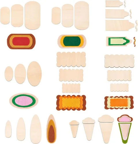 Miniatura 14 de NBEADS 100 piezas de madera sin terminar de 1.96 pulgadas con forma de anillos, adornos circulares, rebanadas de madera en blanco para pintura