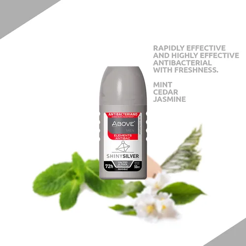 Miniatura 5 de ABOVE Roll-On Elements, plateado brillante, 1.7 onzas, desodorante de bolas para hombres, protección de 72 horas, fragancia sensual, tacto seco, sin