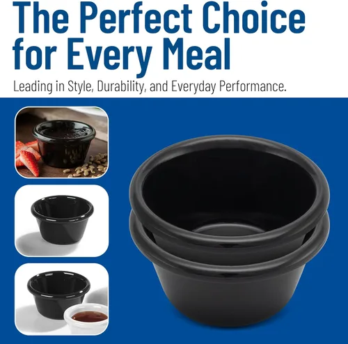 Miniatura 7 de Carlisle FoodService Products Ramekin Suave Melamina 2 Oz - Negro