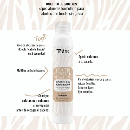 Miniatura 4 de Tahe CHAMPÚ SECO SPRAY PARA EL CABELLO 6.8 fl oz