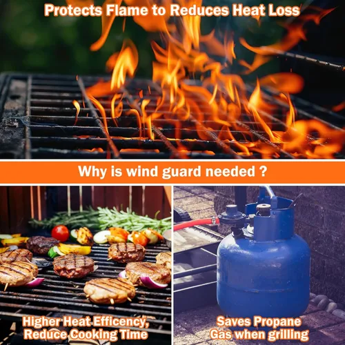 Miniatura 5 de Protectores de viento para parrilla Blackstone de 22 pulgadas, accesorios magnéticos de acero inoxidable para parrilla Blackstone y campamento