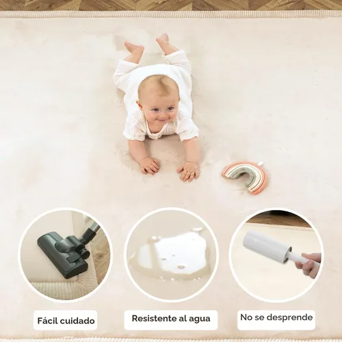 Miniatura 4 de Hakuna Matte - Alfombra de juego prémium para bebé de terciopelo coral ultrasuave con espuma viscoelástica, antideslizante, resistente al agua,