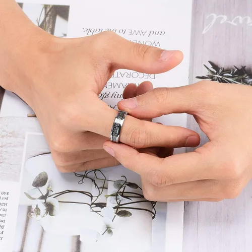 Miniatura 5 de Anillo King Will clásico, de carburo de tungsteno, 2.36 y 3.15 pulgadas, alianza de boda con incrustaciones, nudo celta, anillo de compromiso cómodo