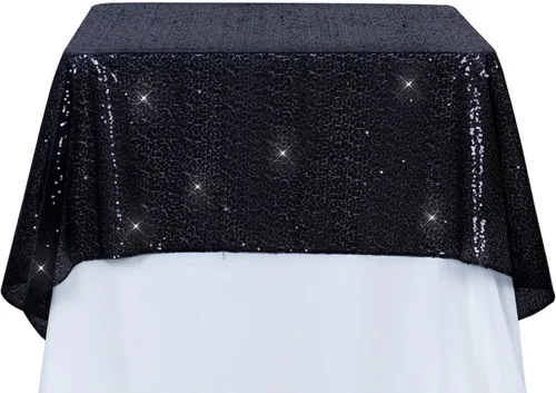 Miniatura 62 de PartyDelight Mantel de lentejuelas redondo de 50 pulgadas, color dorado claro, adorno de mesa para decoración de bodas, fiestas, cumpleaños