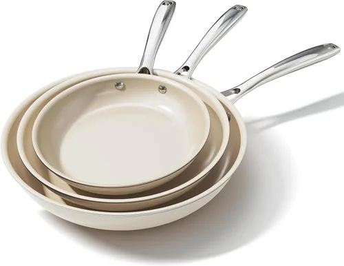 Miniatura 9 de Sartenes antiadherentes de cerámica para huevos, sartén antiadherente, sartén de cocina de 8 pulgadas, no tóxico, apto para inducción, utensilios