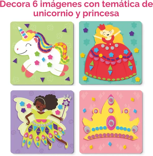 Miniatura 4 de Skillmatics Actividad artística de calcomanías de espuma – Unicornios y princesas, diversión sin desorden para niños, más de 800 calcomanías