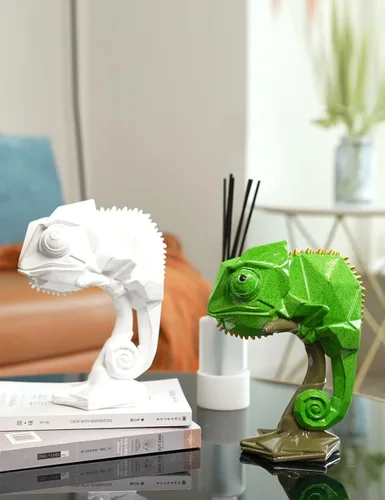 Miniatura 4 de Estatua de animales de lagarto, estatua de animal, decoración moderna, arte para el hogar, regalo para mesa, escritorio, estantería, poliresina