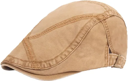 Miniatura 3 de Boina monocromática de algodón plano, gorra de Newsboy, gorra de conducción