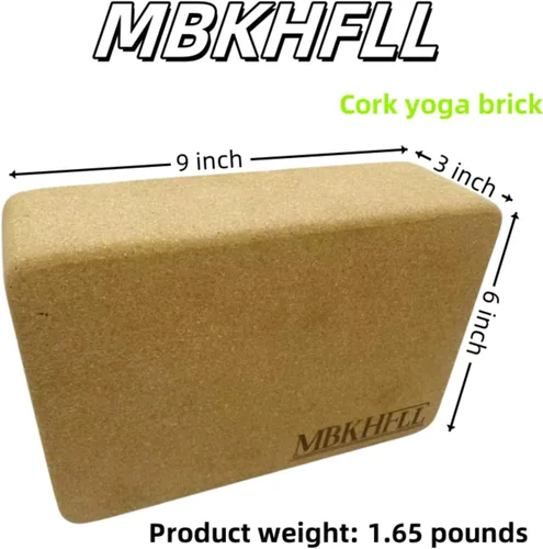 Miniatura 2 de Bloques de yoga de corcho, corcho natural, alta densidad con superficie antideslizante, accesorios ecológicos para mujeres, ideales para yoga