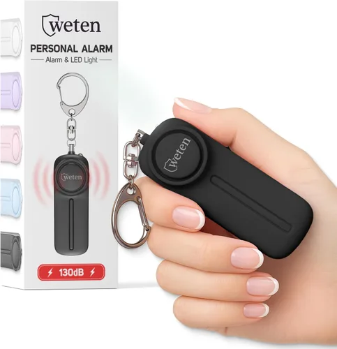 Llavero de Alarma Personal para Mujeres Autodefensa - Dispositivo de Alerta de Silbato de Seguridad Fuerte con Luz LED – Sirena de Mano de Seguridad