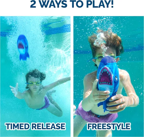 Miniatura 3 de SwimWays Shark Rocket, Accesorios de Piscina para Niños y Juguetes de Piscina Torpedo, Juegos de Cohete de Agua al Aire Libre para la Piscina, Lago