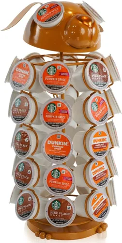 Made Easy Kit Soporte para cápsulas de café en carrusel, compatible con cápsulas Keurig K-Pods K-Cups, organizador de almacenamiento en mostrador,
