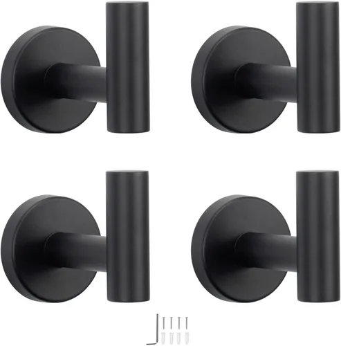 Miniatura 15 de NearMoon Ganchos para toallas de baño, soporte para bata de acero inoxidable 304, gancho resistente para baño, sala de estar, hotel, cocina, garaje