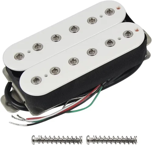 Miniatura 8 de FLEOR Alnico 5 Pastillas de cuello y puente para guitarra eléctrica, doble bobina Humbucker, color negro Cuello negro (7-8K)+Puente (8-9K) Conjunto