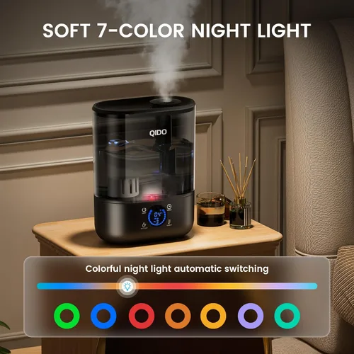 Miniatura 6 de COMHOMA Humidificadores inteligentes para dormitorio, humidificador de llenado superior de 5 L, difusor de aceite esencial para bebés y plantas, 3