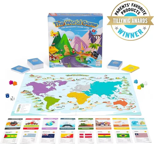 Miniatura 3 de The World Game - Divertido juego de mesa de geografía - Juego educativo para niños y adultos - Idea de regalo de aprendizaje genial para chicos