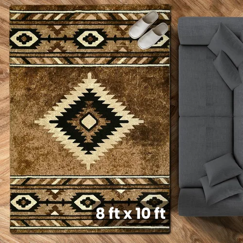 Miniatura 14 de YHSF South West - alfombra nativa americana del suroeste, fácil de limpiar, gruesa, suave y duradera, alfombra tribal inspirada en indios americanos