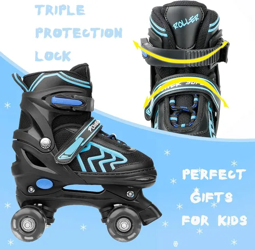 Miniatura 3 de Patines de ruedas ajustables para niños, para hombres, mujeres y niñas, con 8 ruedas de iluminación, para interiores y exteriores, patines