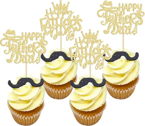 Miniatura 21 de 36 adornos para cupcakes con purpurina azul para el Día del Padre, el mejor papá de la historia, #1 Dad Love Papa Cake Pick Decoraciones para Feliz