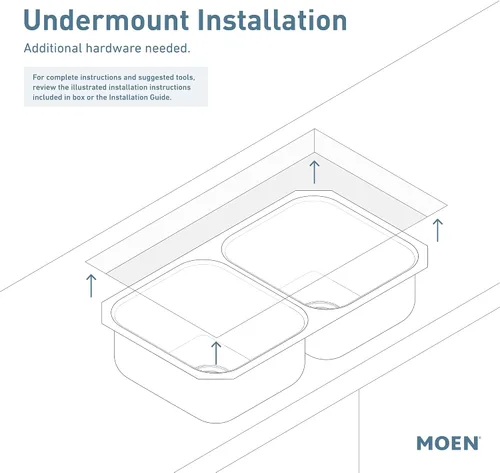 Miniatura 13 de Moen Luxe Chef GS181012BUX - Fregadero con estación de trabajo de acero inoxidable de calibre 18 de 33 x 22 pulgadas, incluye tabla de cortar