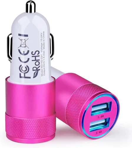 Miniatura 11 de Cargador de teléfono de coche de doble puerto, [2 unidades] Cargador USB de carga rápida de 3.4 A, adaptador de encendedor Carro, adaptador de Verde