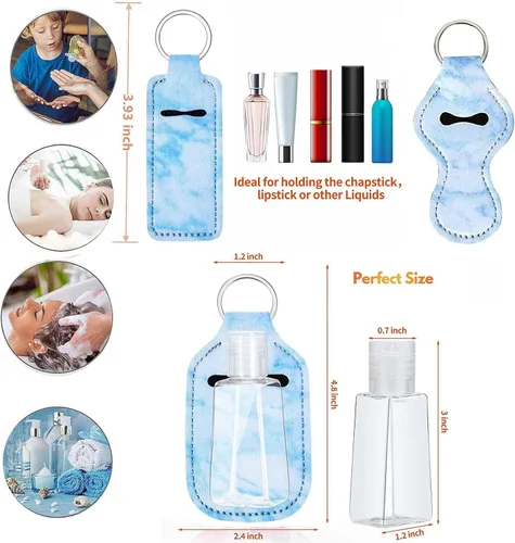 Miniatura 7 de BATUMEYE Set de regalo para mujer con pompón, cordón para bálsamo labial, tarjetero, silbato, soporte para botella de viaje, botella abierta