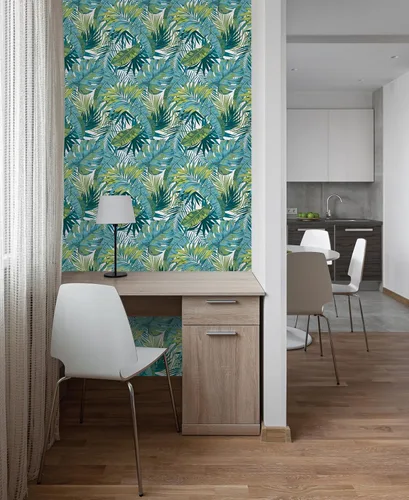 Miniatura 3 de My Style Bangalow - Papel tapiz de palmeras tropicales, papel tapiz extraíble, 17.75 pulgadas x 9.8 pies