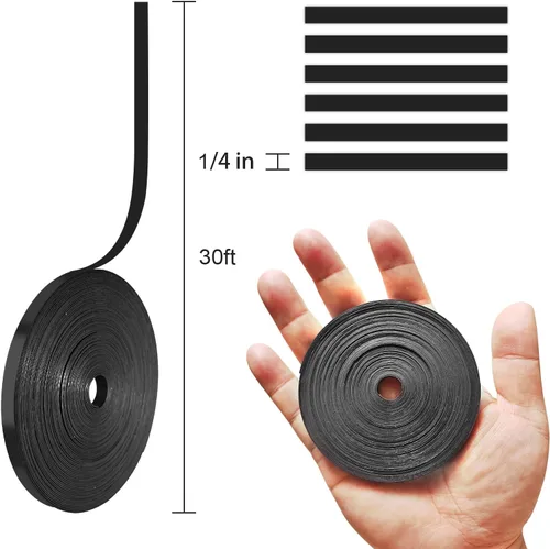 Miniatura 2 de Magnetic Tape Roll, 30ft x 1/4 Inch Magnet Tape for Whiteboard, Reusable Magnetic Whiteboard Borders & Dividers for Classroom, Office, Art (Black)
