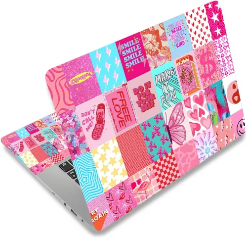 Miniatura 22 de Adhesivo para laptop de 12.1-15.6 pulgadas, calcomanía reutilizable universal de vinilo para laptop, protector de arte impermeable en color panal