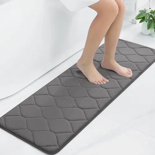 Miniatura 12 de Colorxy - Alfombra de baño de espuma viscoelástica, ultrasuave y antideslizante, absorbe el agua, lavable a máquina, tapete para suelos de ducha