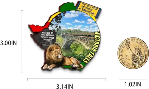 Miniatura 3 de Victoria Falls Zimbabwe - Imán para nevera de madera 3D, monumentos de viaje, coleccionables, recuerdos, decoración hecha a mano, 2