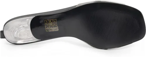 Miniatura 4 de ANN CREEK Sandalias de tacón transparente con correa en T para mujer, Oro