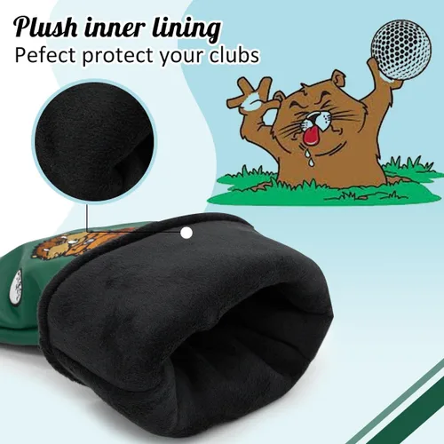 Miniatura 6 de Barudan Golf Groundhog Funda para Cabeza de Driver de Golf Funda para Cabeza 3 Madera Funda Híbrida para Cabeza Funda para Cabeza de Putter - Funda