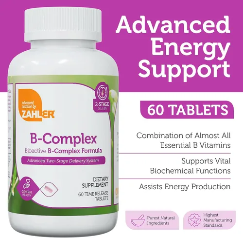 Miniatura 2 de Zahler Vitaminas del complejo B para mujeres y hombres, complejo de vitamina B, complejo de vitaminas B con B1 B2 B3 B5 B6 B7 B9 B12 – Sistema