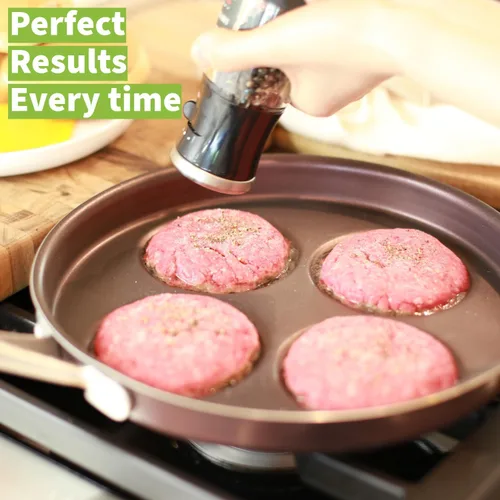 Miniatura 2 de TECHEF - Sartén para huevos antiadherente, sartén de aluminio Plett, sartén para 4 huevos para el desayuno perfecto, panqueques, hamburguesas y más