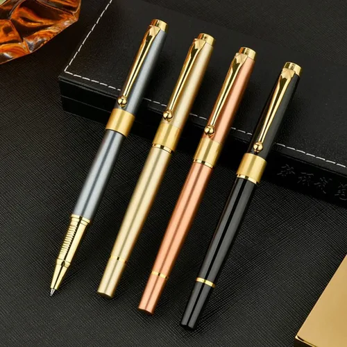 Miniatura 5 de YIVONKA - Bolígrafo de bola recarga negra, lujoso bolígrafo de línea de 0.5mm, el mejor set de regalo de bolígrafo para hombres y mujeres Dorado